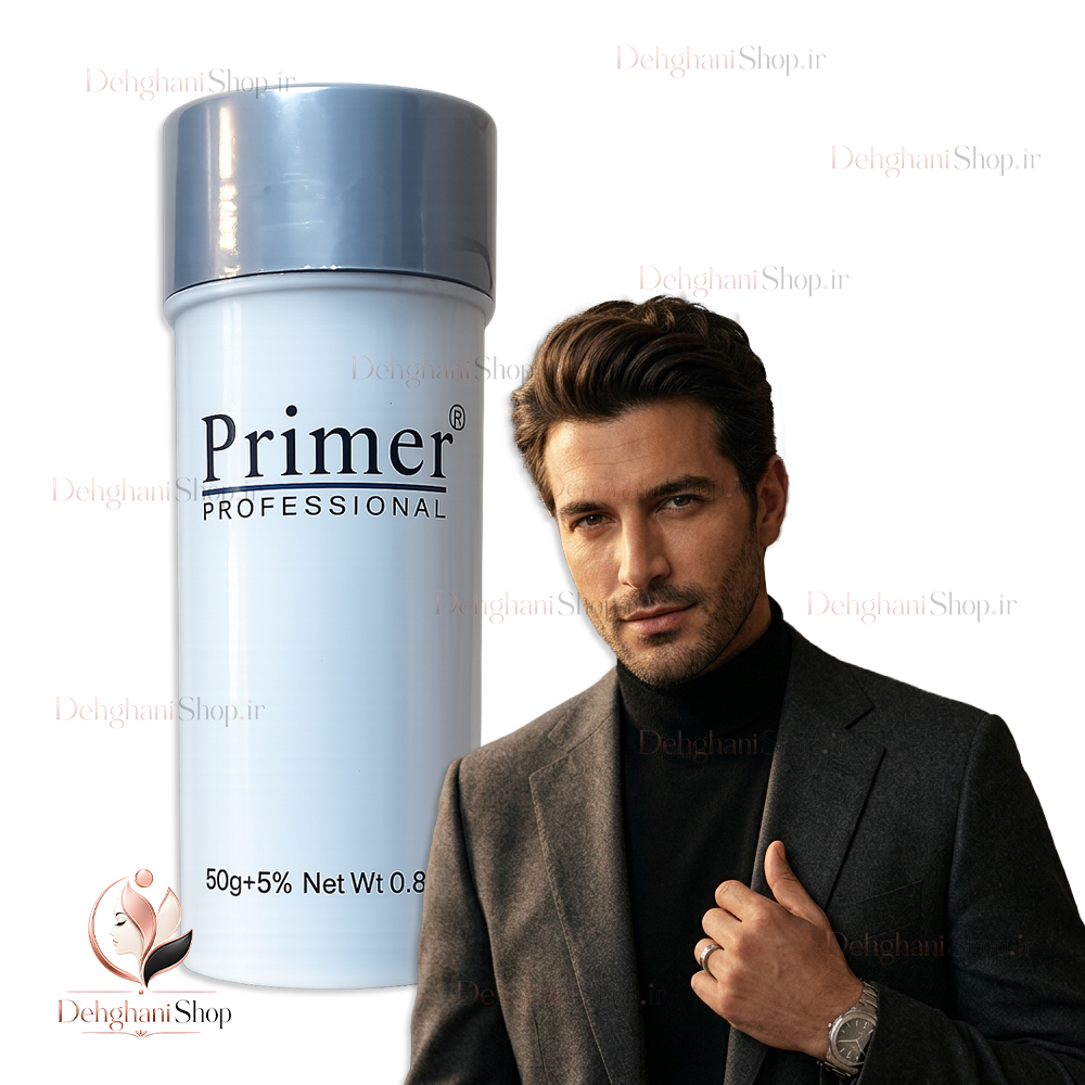 Primer Hair Building Fibers 04 Medium Brown 50g پودر پرپشت کننده مو قهوه ای متوسط پرایمر اصل