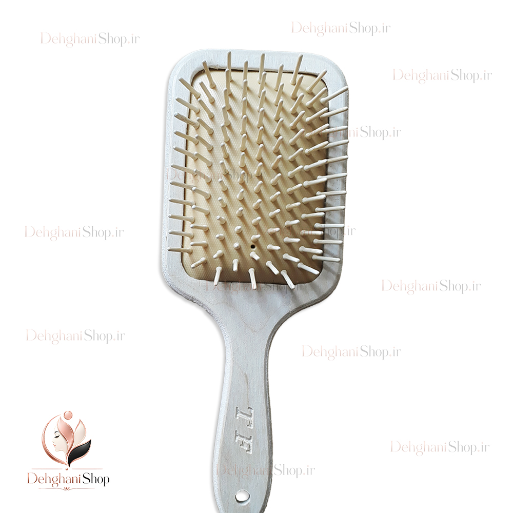 TF Bamboo Rectangular Hair Brush Wood Grain برس چوبی مستطیل طرح دانه چوبی TF طرح دانه چوبی