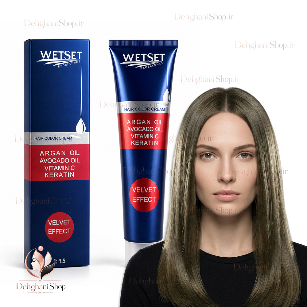 WetSet Dark Matt Blonde Hair Color No M5 125ml رنگ مو زیتونی تیره وت ست شماره M5 سری زیتونی تیوپ 125 میلی لیتری اصل
