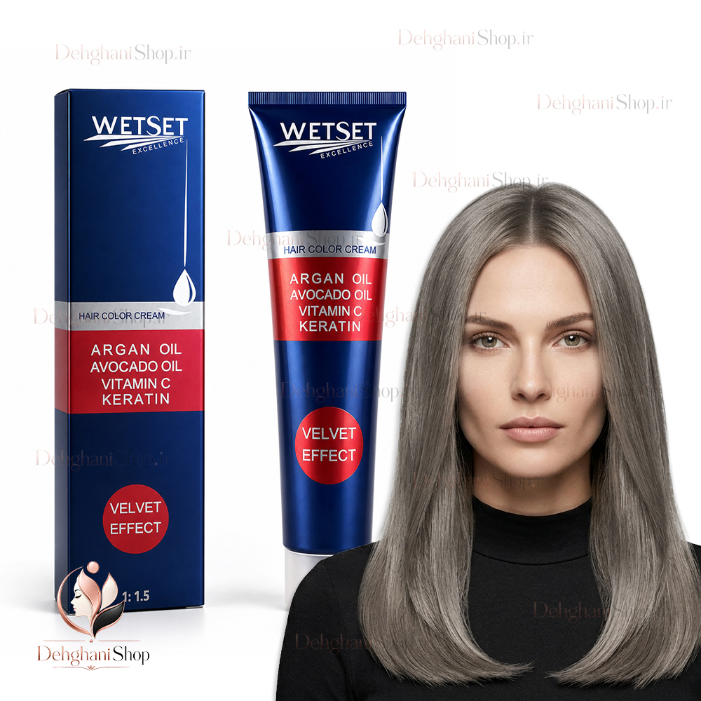 WetSet Hair Color Dark Ash Blonde No C5-6.1 رنگ مو دودی تیره وت ست شماره C5-6.1 اصل