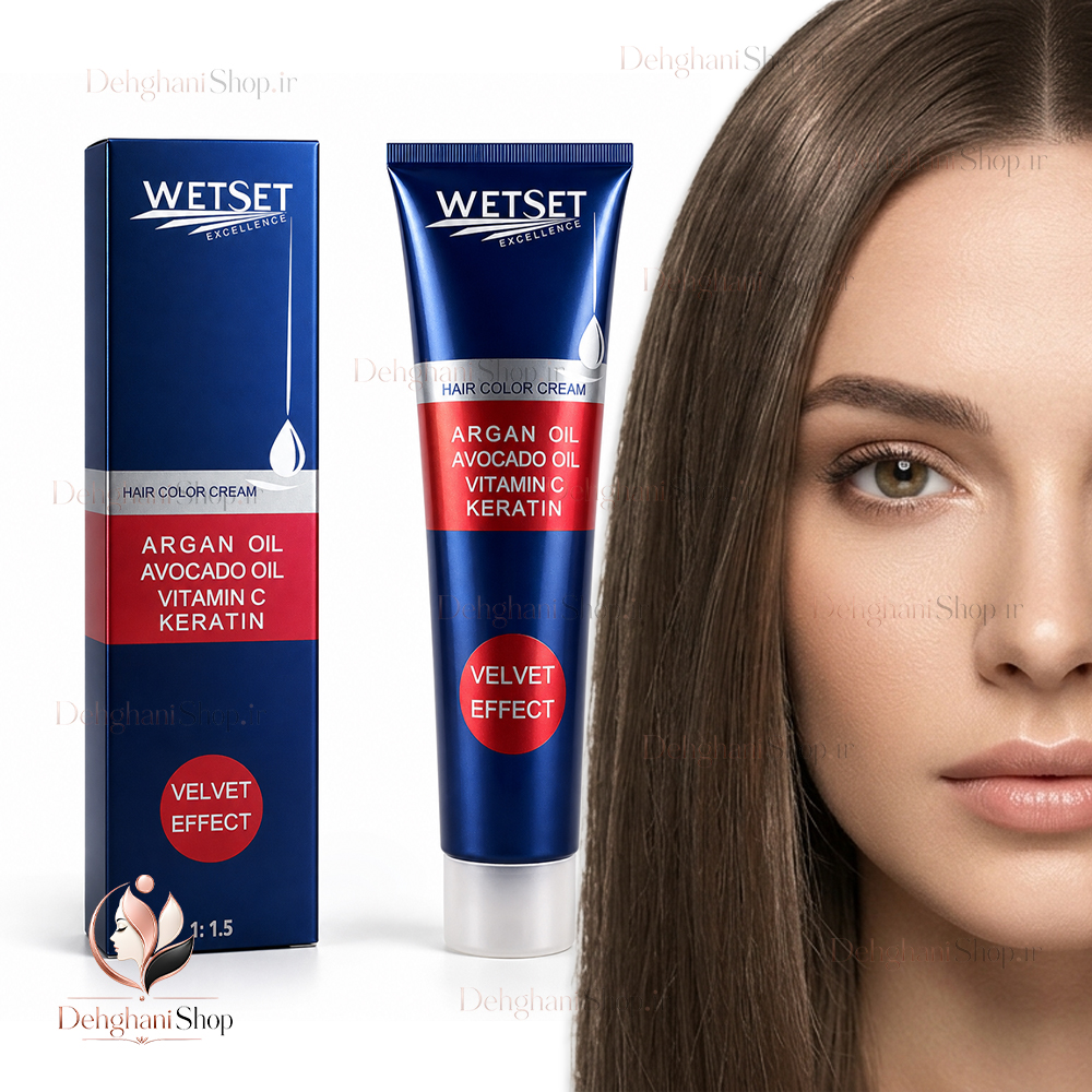 WetSet Hair Color Light Ash Brown No C4-5.1 رنگ مو قهوه ای دودی روشن وت ست شماره C4-5.1 اصل