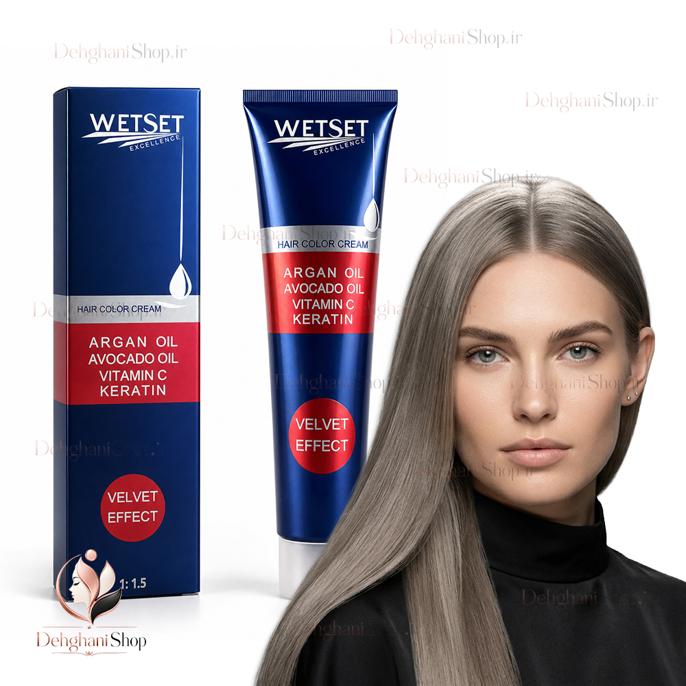 WetSet Hair Color Medium Ash Blonde No C6-7.1 رنگ مو دودی متوسط وت ست شماره C6-7.1 اصل