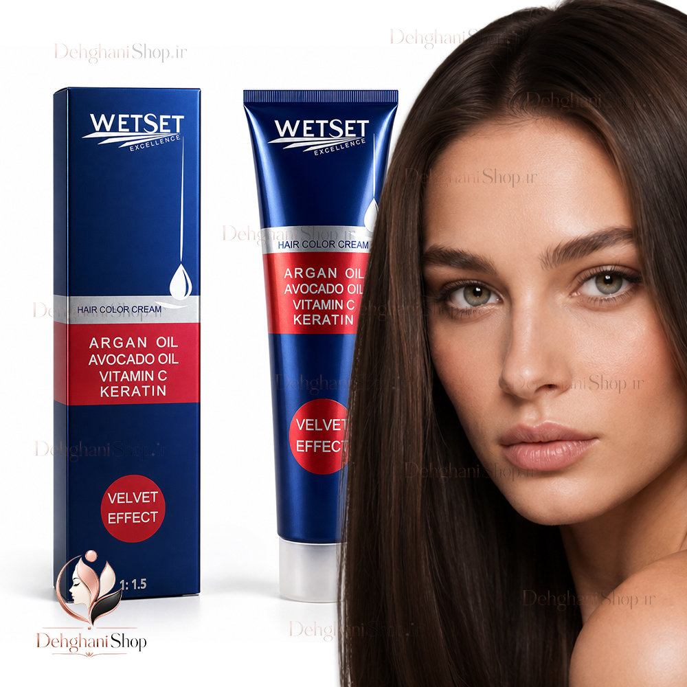 WetSet Hair Color Medium Ash Brown No C3-4.1 رنگ مو قهوه ای دودی متوسط وت ست شماره C3-4.1 اصل