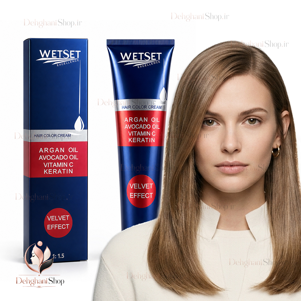WetSet Hair Color Medium Chocolate No W6-7.77 رنگ مو شکلاتی متوسط وت ست شماره W6-7.77 اصل