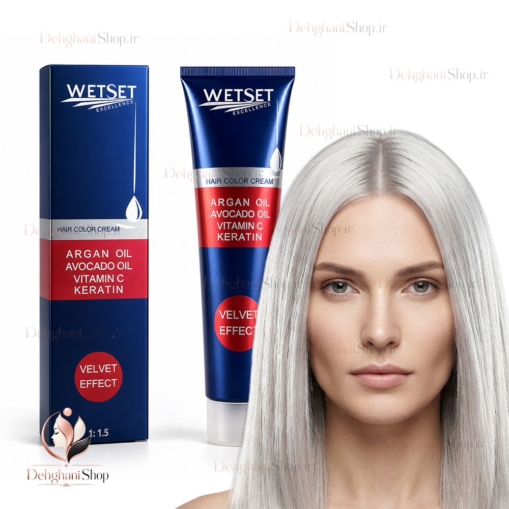 WetSet Hair Color Platinum Ash Blonde No C10-11.1 رنگ مو نقره ای پلاتینه وت ست شماره C10-11.1 اصل