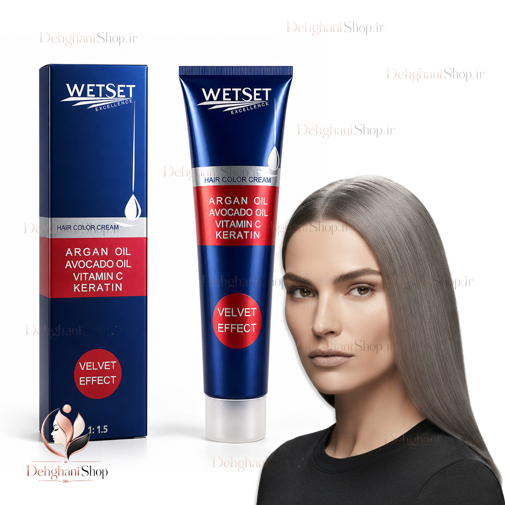WetSet Medium Gray Hair Color A6 رنگ مو خاکستری متوسط وت ست شماره A6